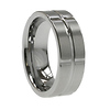 Designer 8mm Ridged Tungsten Wedding Band