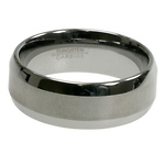 8mm Bevel Brushed Tungsten Carbide Wedding Ring