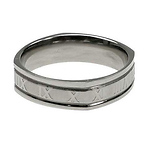 Roman Numeral Laser Cut Stainless Steel Ring