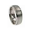 Rounded Brush and Polished Titanium Band