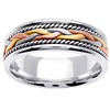 14k Tri-Color 7.0mm Wedding Band