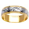 14k Two Tone Gold 6.0mm Wedding Band
