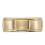 Brush Finish 14k Yellow Gold 8mm Wedding Band