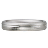 14k White Gold Sandblast Finish Ridge Ring