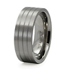4 Row Flat Brush Finish 8mm Titanium Ring