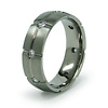 CZ Grid Bezel Set Titanium Band