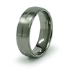 7mm Cross Engraved Titanium Wedding Ring