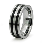 Double Row 8mm Tungsten Band