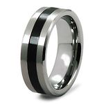 8mm Enamel Mens Tungsten Band