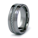 8mm White Carbon Fiber Tungsten Band