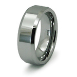 Beveled Edge 8mm Tungsten Wedding Band
