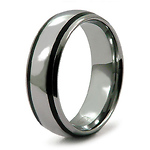 Two Row Resin Tungsten Wedding Band