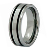 Black Resin Double Row Tungsten Wedding Ring
