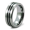 Double Black Stripe Tungsten Carbide Wedding Ring
