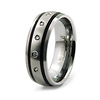 Tungsten Wedding Ring with 5 Bezel Set Diamonds