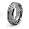 White Carbon Fiber Inlay Tungsten Band
