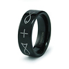 Black Tungsten Christian Themed Wedding Band