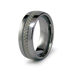Tungsten Ring White Carbon Fiber Inlay