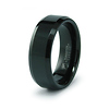 Black Tungsten Beveled Edge Wedding Band