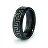 Greek Pattern Laser Engraved Black Tungsten Ring