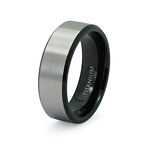 Satin Finish Black Titanium Wedding Band