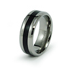 Black Inlay Titanium Wedding Band