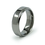 Titanium Step Edge Wedding Band