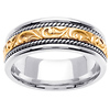 14K Two Tone Gold Ivy Carved Wedding Band
