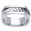 Cornered Edge Braid 14K White Gold Wedding Ring