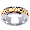 8mm Wheat Braid 14K Two Tone Gold Wedding Band