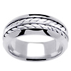 8mm Wheat Braid 14K White Gold Wedding Band