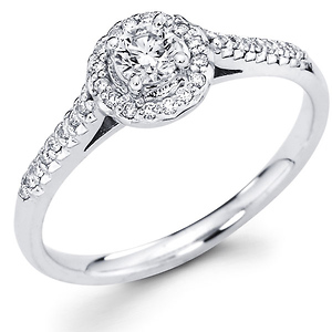 14K Halo Style Diamond Engagement Ring Set