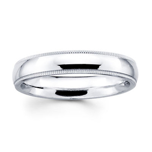 4mm Benchmark Comfort Fit Milgrain Wedding Band