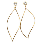 14k Yellow Gold Leaf Wire Earrings