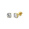 14K 4 Prong Round Solitaire Diamond Stud Earrings 0.50ctw