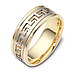 8mm Greek Key 14K Two Tone Gold Wedding Band thumb 0