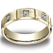 Bar Cut 14K Yellow Gold Bezel Set Diamond Wedding Band thumb 0