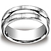 Rugged 10mm Satin Center Cut Comfort-Fit Argentium Silver Mens Ring thumb 0