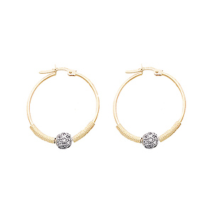 CZ Ball Hoop Earring