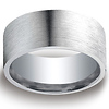 10mm Flat Satin Comfort-Fit Argentium Silver Mens Wedding Band thumb 0