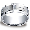 9mm Argentium Silver Pave Set 12-Diamond Wedding Band thumb 0